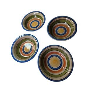 MULBERRY HOME COLLECTION Southwestern Swirl 8" Cereal Soup Bowls Set of 4